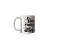 "Stay Focused And Never Give Up" Motivational Quote Printed Ceramic Mug. 