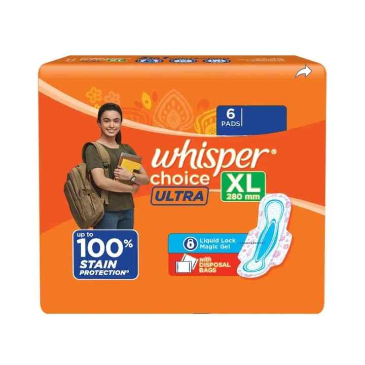 Whisper Choice Ultra XL 6-pad 280mm Sanitary Pad