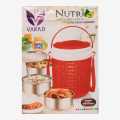 Red Color Insulated Tiffin Box 3 Layer. 