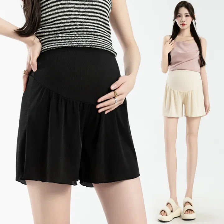 Real%20shot:%20Xia%20Bingsi,%20maternity%20shorts,%20thin%20stretch%20and%20versatile,%20maternity%20wide-leg%20pants,%20200%20pounds,%20belly%20support%20leggings%20-%20Image%203