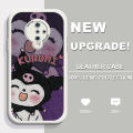 FELMYST for Vivo S1 Pro Back Cover PU Leather Kuromi Pattern Soft Silicone Edge Phone Case. 