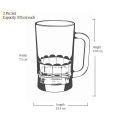 Transparent Plain Glass Beer Mug 335ML - Set Of 6. 