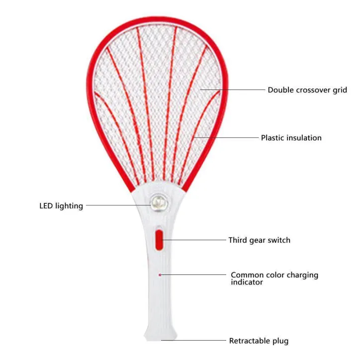 Rechargeable%20Mosquito%20Fly%20Killer%20and%20Bug%20Zapper%20Racket%20Kobwa%203%20Layers%20Safety%20Mesh%20Super%20Bright%20LED%20Light%20with%20Built%20in%20Rechargeable%20Batteries%20-%203000%20Volt%20-%20Image%202