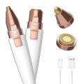 Painless 2 in 1 Rechargeable Flawless Facial Hair Remover with Eyebrow Timmer. 
