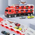 Alloy Material Large Size Car Transporter Truck Transforming Carrier Diecast Model Folding Die-casting Toy Multifunctional Storage 8/16 Pcs Foldable Track Toys for Boys. 