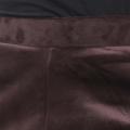 Dark Brown Velvet Pants for Women Comfortable Casual Wide Leg Trousers Full Length. 