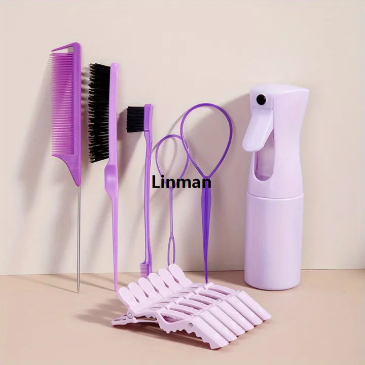 12-Piece%20Hair%20Styling%20Set%20Combs%20Clips%20Rat%20Tail%20Comb%20Edge%20Control%20Brush%20Spray%20Bottle%20-%20Odorless%20Abs%20Plastic%20For%20All%20Hair%20Types%20-%20Image%207