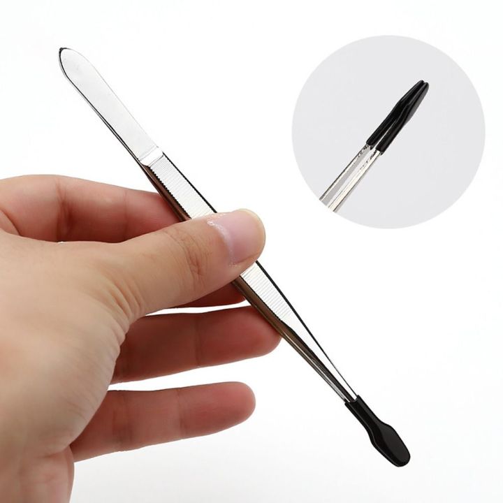 Accessories Non Marring Long Tweezers Tools Stainless Steel PVC Coated Tweezers Set Rust-proof Long Bent Tweezers