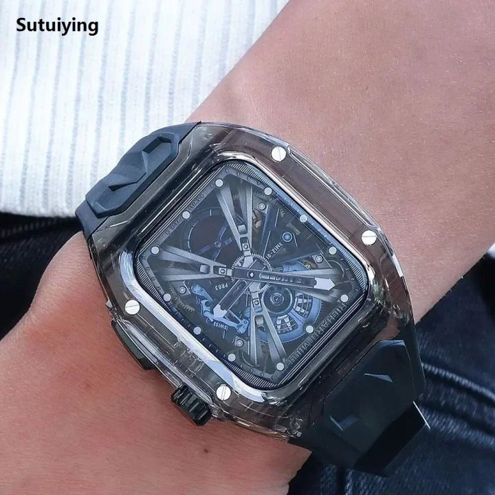 Sutuiying%20Transparent%20Modification%20Kit%20For%20Apple%20Watch%20Ultra%209%208%207%2049mm%2044mm%20%E3%80%902025%20Version%E3%80%91%2045mm%20Strap+Case%20For%20iWatch%20Series%206%205%204%20Rubber%20Band%20Refit%20Mod%20-%20Image%205