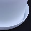 FORIDE 2X Plastic Plant Flower Pot Planter With Saucer Tray Round Gloss Home Garden Decor, White Upper -, 14cm. 