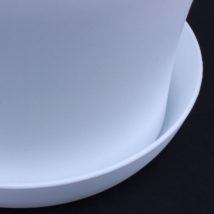 FORIDE%202X%20Plastic%20Plant%20Flower%20Pot%20Planter%20With%20Saucer%20Tray%20Round%20Gloss%20Home%20Garden%20Decor,%20White%20Upper%20-,%2014cm%20-%20Image%205