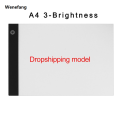 Wenefang New Graphics Tablet A4 LED Drawing Tablet Thin Art Stencil Drawing Board Light Box Tracing Table Pad Three-level Dropshipping. 