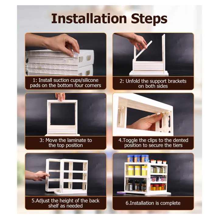 New%20Cabinet%20Folding%20Organizer%20Sliding%20Spice%20Rack%20Organizer%20Kitchen%20Rotating%20Organizer%20for%20Cabinet,%20Slide%20Out%20-%20Image%203