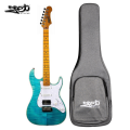 Jet Guitars JS 450 OBL HSS Roasted Maple Ocean Blue w/ Gigbag. 