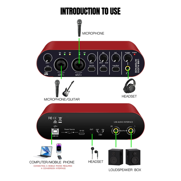 (GGBR)%20Professional%2024Bit%20192KHz%20Audio%20Interface%202%20Input%20Sound%20Card%20for%20Electric%20Guitar%20External%20Studio%20PC%20Recording%20Tuner%20-%20Image%208