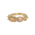 [Candy Color Treasure] Vintage Sparkling Full Dia Color-Block Sugar Cube for Women, Exquisite Light Niche Pink Yellow Index Finger Ring. 
