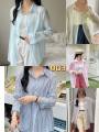 Women's Lining Shirts Long Sleeve Solid Color Lapel Button Placket Slim Fit Classic Style for Spring Autumn And Winter. 
