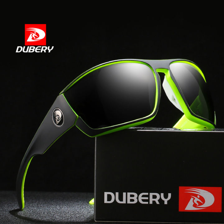 DUBERY Polarized Sunglasses Men's Outdoor Sports Polarizer Squared Driving Cycling Running Fishing Goggles 100% UV400 Eyewear