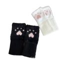 Cute Cat Paw Half Finger Gloves Soft Thicken Fingerless Gloves Warm Plush Knitted Gloves Winter. 