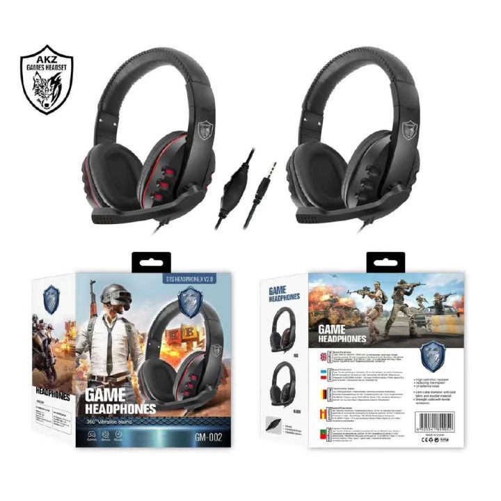 GM002 wired headset 3.5 mm gaming headset with microphone stereo surround headset