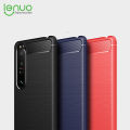 Lenuo for Sony Xperia 1 III Case - Carbon Fiber Silicone Brushed Cell Phone TPU Back Cover. 