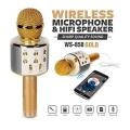 Ws-858 Wireless Bluetooth Karaoke Microphone Player Speaker Mic. 