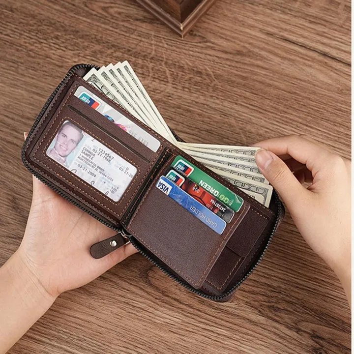 Zippered%20Men'S%20Wallet%20Convenient%20Fashion%20Multi-Card%20Holder%20Classic%20Retro%20Coin%20Purse%20for%20Fashion%20Use%20Gift%20For%20Men%20Travel%20-%20Image%205