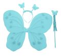 Girls Butterfly Fairy Angel Wing, Wand And Hairband Baby Kid Birthday Perty. 