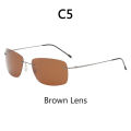 Titanium Frameless Polarized Sunglasses Driver Driving Night Vision Goggle Folding Ultra Light Color Film Titanium Sunglasses. 