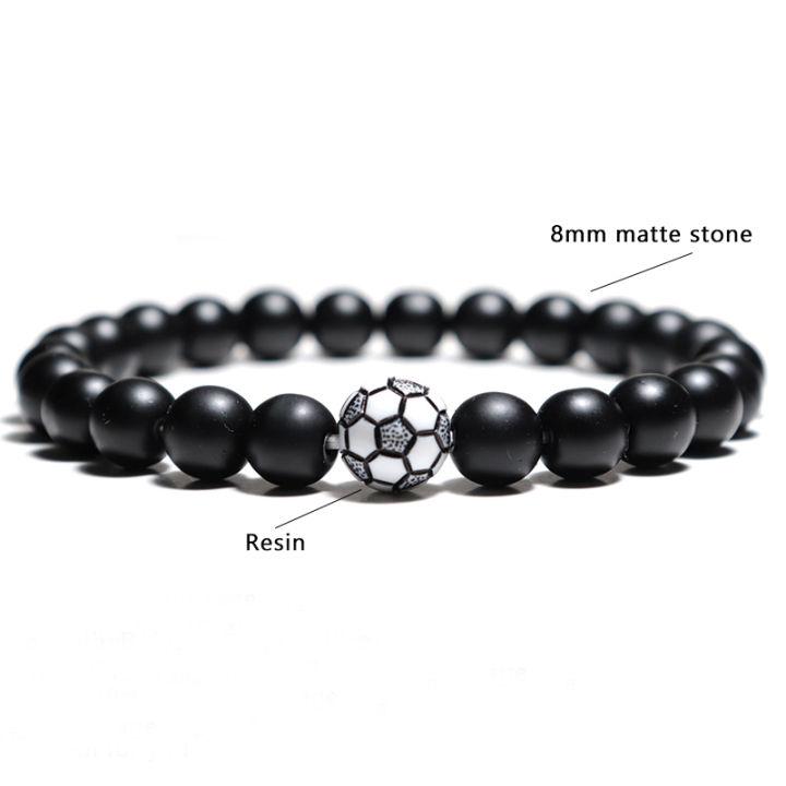 raPulsei%20Bracl%20Simple%20Style%20Football%20Bracelet%20Unisex%20Frosted%20Stone%20Bead%20Bra%20Sports%20Lovers%20Accessories%20Red%20et%20Casual%20-%20Image%204