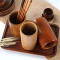 Wooden Cylinder Tableware Drainage Chopstick Rack Kitchen Storage Container Bamboo Restaurant Supplies. 
