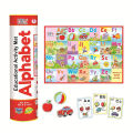 Clever Kids Educational Alphabet Activity Mat (91 cms X 66 cms Jumbo Mat) with 13 Both Sides Printed Flash Cards & 26 Transport Vehicle eva Cutouts with Velcro. 