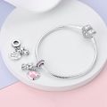 HOT Making Jewelry Ladies Bracelet Original Fit Spin Cube Perfume Luxury Pink Collection 925 Sterling Silver Trojan Cat Charm Pandora Gift. 