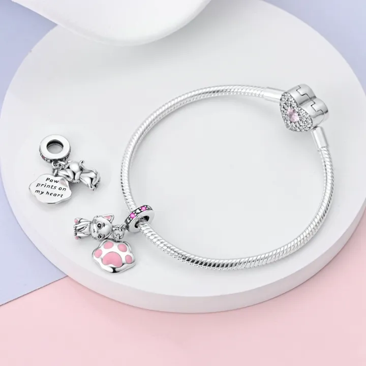 HOT%20Making%20Jewelry%20Ladies%20Bracelet%20Original%20Fit%20Spin%20Cube%20Perfume%20Luxury%20Pink%20Collection%20925%20Sterling%20Silver%20Trojan%20Cat%20Charm%20Pandora%20Gift%20-%20Image%204