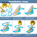 Wenefang Tiktok Electric Duck Track Slide Toys Climbing Stairs DIY Rail Racing Music Educational Toy Kids Children Gift Funny Duck Toy 鸭子爬楼梯玩具 | Cute Baby. 