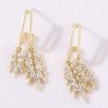 Enacolor Elegant Metal Full Crystal Earings Ear of Wheat Earing for Women Accessories. 