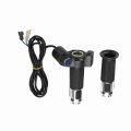 Durable 12-84V E-Bike Throttle Grip Set Digital Display Twist Handlebar LED Voltage Display Throttle Long Cable with Key Lock Throttle with Digital Display and Lock for Electric Scooter,Electric Bicycle,Motorbike. 