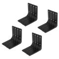 16 PCS Iron Wall Shelf Bracket, 4 x 4 Inch Heavy Duty Shelf Support Bracket Decorative Joint Angle Bracket, Black. 