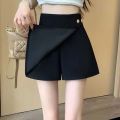 Asymmetrical A-line Fake Two-piece Shorts Slim Fit High Waist Golf Sports Mini Skirt Shorts Tummy Control Spicy Girl Style Women's Summer Short Pants Party. 