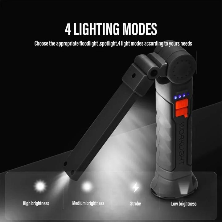 Luxury%20Rechargeable%20LED%20Work%20Light%20Camping%20Flashlight%20Rotatable%20Head%20with%204%20Lighting%20Modes%20With%20Magnet%20Waterproof%20Emergency%20Lighting%20-%20Image%202