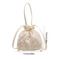 Chinese Hanfu Drawstring Bag Elegant Shoulder Bag Ethnic Style Floral Bucket Bag Ancient Style Hanfu Accessories Embroidery Flower Handbag Shopping. 