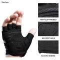 Wenefang ROCKBROS Summer Cycling Gloves Half Finger Shockproof Breathable Gym Gloves Men MTB Fingerless Bicycle Gloves Cycling Equipment. 