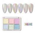 New 6 Colors Holographics Laser Aurora Solid Mirror Nail Glitter Powder Nails UV Gel Polish Pigment Nail Art Decorations Accessories. 
