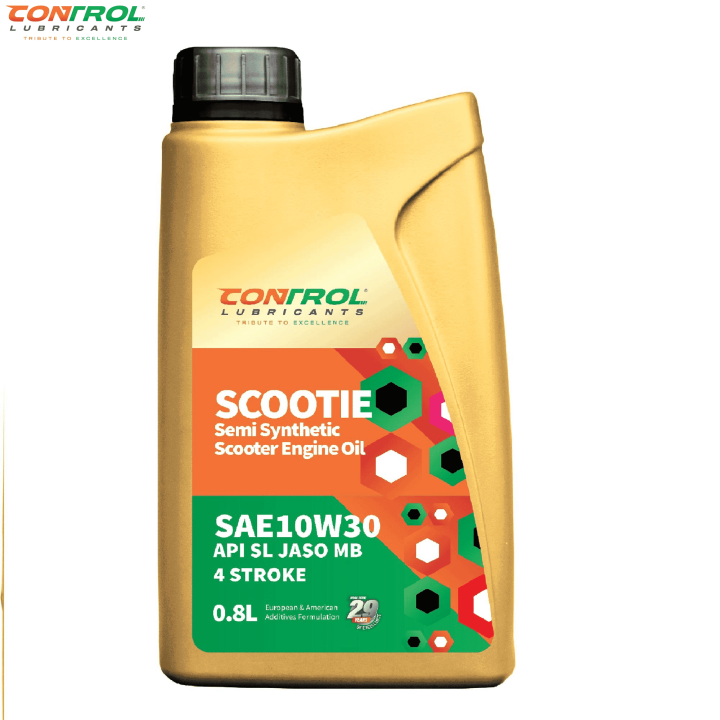 Control Lubricants Scootie Engine Oil , SAE 10W30 API/SL JASOMB Semi Synthetic 4 Stroke Engine / Scooter Oil (800Ml)