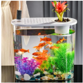 Transparent Home Office Desk Decoration Aquarium Table Fish Bowl Tank With Lid 13 Litre. 