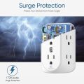 【Buy with eyes closed】LENCENT Multi Plug 6 Outlet Extender, Surge Protector Wall tap, Power Strip 3-Side Widely Spaced Adapter Plug Extension Multiple Charger Expander, Mountable Wall Splitter for Home Travel. 