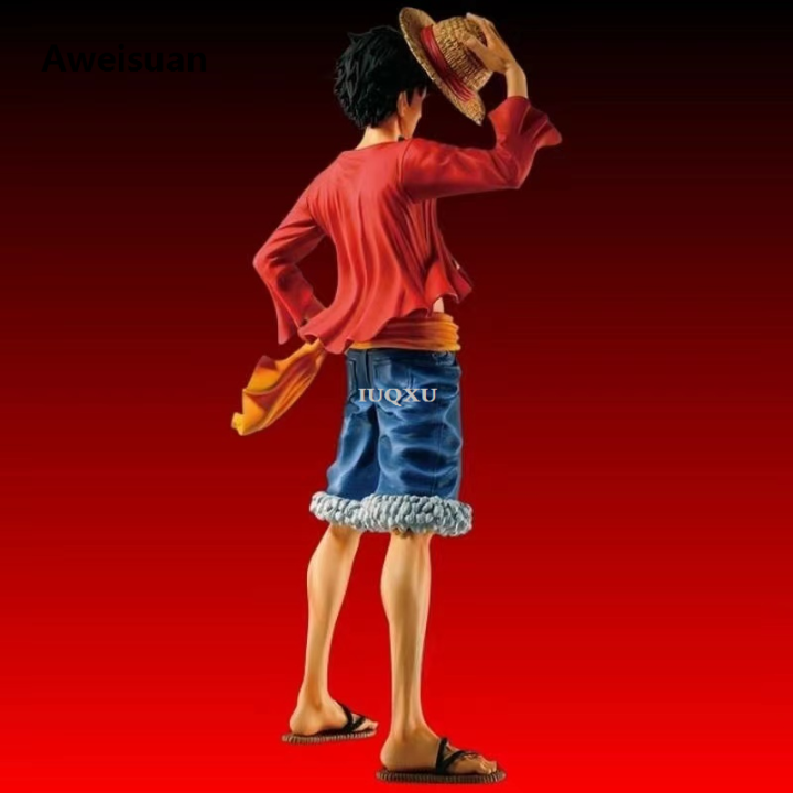 Aweisuan IUQXU Anime One Piece Luffy Straw Hat Big Standing Ver. Figure OP PVC Action Figures Luffy Zoro Snaji Model Toys Children Gifts 25cm