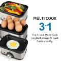 Glen 3-in-1 Electric Multi Cooker Egg Boiler, Steam, Cook & Boil, 350W. 
