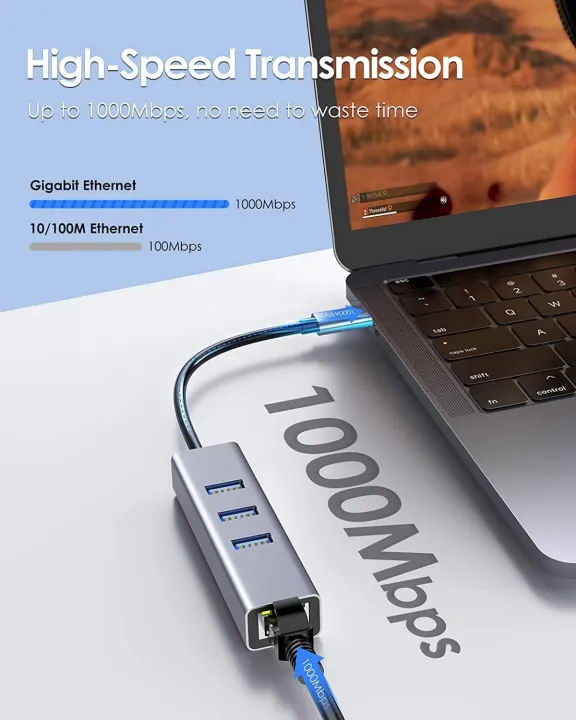 USB%203.0%20HUB%20with%20RJ45%20Gigabit%20Ethernet%20Port,%20USB%20C%20to%20Ethernet%20Adapter%20-%20Image%205