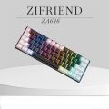 Zifriend ZA646 64 Keys Red Switch Wired Detachable RGB Mechanical Gaming Keyboard - PST. 